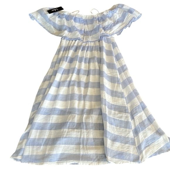 NWT Lulu’s Transatlantic Voyage MIDI Striped Off the Shoulder Dress Size Small - Picture 4 of 8